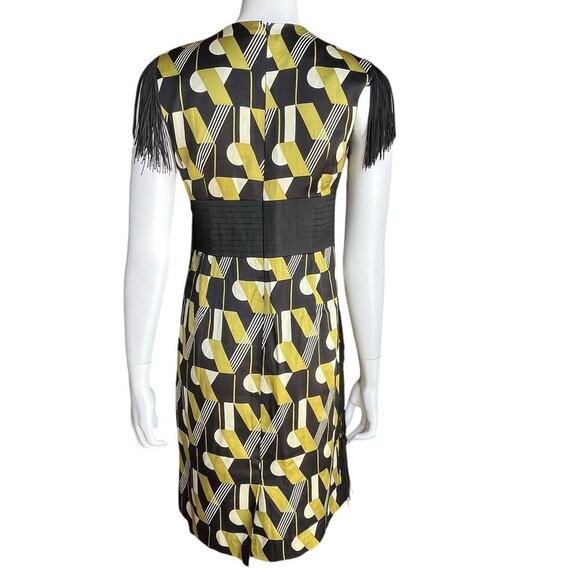 Maggy London Womens Vintage Fringe Silk Cocktail Mini Dress - Picture 6 of 11